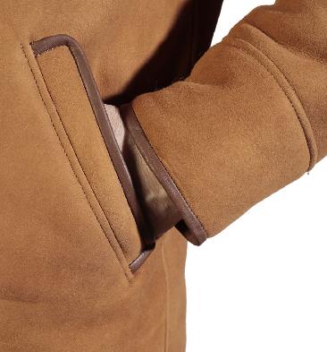SL117410 - Mens Classic Sheepskin Coat In Tan